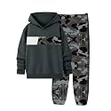 Boys Clothes Boy Outfits 2-Piece Long Sleeve Hoodie and Camouflage Pants Boys Fall Winter Clothes for 6-16 Years
