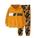 Boys Clothes Boy Outfits 2-Piece Long Sleeve Hoodie and Camouflage Pants Boys Fall Winter Clothes for 6-16 Years