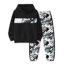 Boys Clothes Boy Outfits 2-Piece Long Sleeve Hoodie and Camouflage Pants Boys Fall Winter Clothes for 6-16 Years
