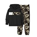 Boys Clothes Boy Outfits 2-Piece Long Sleeve Hoodie and Camouflage Pants Boys Fall Winter Clothes for 6-16 Years