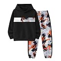 Boys Clothes Boy Outfits 2-Piece Long Sleeve Hoodie and Camouflage Pants Boys Fall Winter Clothes for 6-16 Years