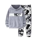 Boys Clothes Boy Outfits 2-Piece Long Sleeve Hoodie and Camouflage Pants Boys Fall Winter Clothes for 6-16 Years