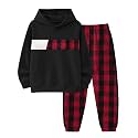 Boys Clothes Boy Outfits 2-Piece Long Sleeve Hoodie and Camouflage Pants Boys Fall Winter Clothes for 6-16 Years