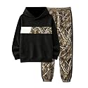 Boys Clothes Boy Outfits 2-Piece Long Sleeve Hoodie and Camouflage Pants Boys Fall Winter Clothes for 6-16 Years