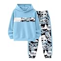 Boys Clothes Boy Outfits 2-Piece Long Sleeve Hoodie and Camouflage Pants Boys Fall Winter Clothes for 6-16 Years