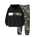 Boys Clothes Boy Outfits 2-Piece Long Sleeve Hoodie and Camouflage Pants Boys Fall Winter Clothes for 6-16 Years