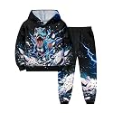 Boys Clothes, T-Rex Print Dinosaur Boy Clothes Fall Winter Outfits Long-sleeved Hooded Sweatshirt Pants 2Pcs Set