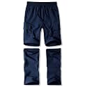 Boys Convertible Hiking Pants Kids Zip Off Scout Pants Youth Teen Boy Quick Dry Outdoor Fishing Waterproof Lightweight 4-18Y