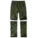 Boys Convertible Hiking Pants Kids Zip Off Scout Pants Youth Teen Boy Quick Dry Outdoor Fishing Waterproof Lightweight 4-18Y