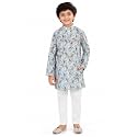 Boys Cotton Full Sleeve Printed Kurta Pyjama