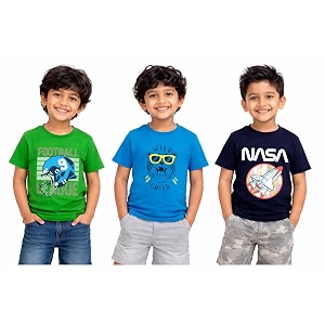 Boys Cotton Full Sleeve T-Shirt Combo Pack