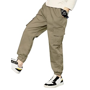Boys Cotton Regular Fit Cargo Joggers Trouser