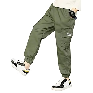 Boys Cotton Regular Fit Cargo Joggers Trouser