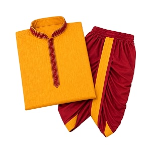 Boys Ethnic Kurta Elastic Waist Dhoti