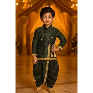 Boys Ethnic wear Cotton Sequined Punjabi set