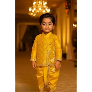 Boys Ethnic wear Cotton Sequined Punjabi set