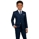 Boys Formal Suit 5 Piece Set Slim Fit Tuxedo Suits Adjustable Waist