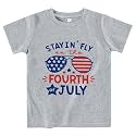 Boys Girls 4th of July Shirts American Flag Tees Kids Patriotic Independence Day Memorial Day Tops 2-7 Years