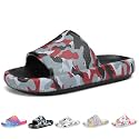 Boys and Girls Cloud Wide Slides for Kids – Non-Slip Summer Slippers Lightweight Beach, Pool, and Indoor Shower Sandals