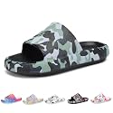 Boys and Girls Cloud Wide Slides for Kids – Non-Slip Summer Slippers Lightweight Beach, Pool, and Indoor Shower Sandals