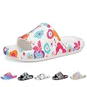 Boys and Girls Cloud Wide Slides for Kids – Non-Slip Summer Slippers Lightweight Beach, Pool, and Indoor Shower Sandals