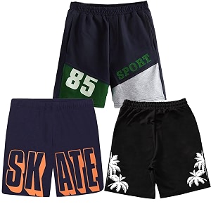 Boys and Girls Cotton Printed Shorts Pack