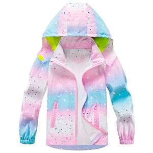 Boys Girls Jacket Hooded Trench Dinosaur Zip