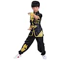 Boys Girls Kung Fu Master Tai Chi Dragon Chinese Uniform Top Shirt Pants Set Outfit