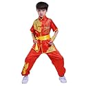 Boys Girls Kung Fu Master Tai Chi Dragon Chinese Uniform Top Shirt Pants Set Outfit