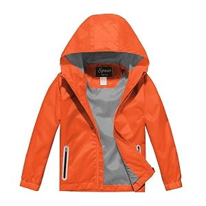 Boys Girls Lightweight Rain Jacket Waterproof Hooded