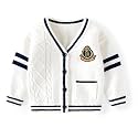 Boys Girls School Uniform Cardigan Sweater Soft Cotton V-Neck Soft Cotton Knit Outerwear