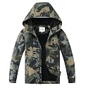 Boys Girls Waterproof Hooded Jackets Fleece Lined Rain Jackets