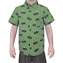 Boys Hawaiian Button Down Shirt, Pure Combed Cotton Short Sleeve Size 3-15Y
