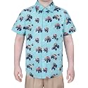 Boys Hawaiian Button Down Shirt, Pure Combed Cotton Short Sleeve Size 3-15Y