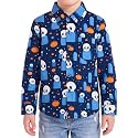 Boys Hawaiian Button Down Shirt, Pure Combed Cotton Short Sleeve Size 3-15Y