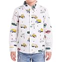 Boys Hawaiian Button Down Shirt, Pure Combed Cotton Short Sleeve Size 3-15Y