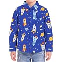 Boys Hawaiian Button Down Shirt, Pure Combed Cotton Short Sleeve Size 3-15Y
