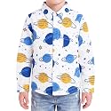 Boys Hawaiian Button Down Shirt, Pure Combed Cotton Short Sleeve Size 3-15Y