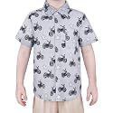 Boys Hawaiian Button Down Shirt, Pure Combed Cotton Short Sleeve Size 3-15Y