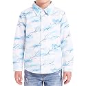 Boys Hawaiian Button Down Shirt, Pure Combed Cotton Short Sleeve Size 3-15Y