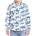 Boys Hawaiian Button Down Shirt, Pure Combed Cotton Short Sleeve Size 3-15Y