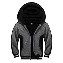 Boys Hoodie Zip Up Fleece Lined Jacket Kids Warm Sherpa Hooded Sweatshirts