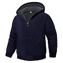 Boys Hoodie Zip Up Fleece Lined Jacket Kids Warm Sherpa Hooded Sweatshirts