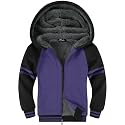 Boys Hoodie Zip Up Fleece Lined Jacket Kids Warm Sherpa Hooded Sweatshirts
