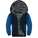 Boys Hoodie Zip Up Fleece Lined Jacket Kids Warm Sherpa Hooded Sweatshirts