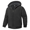 Boys Hoodie Zip Up Fleece Lined Jacket Kids Warm Sherpa Hooded Sweatshirts