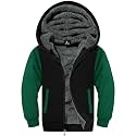 Boys Hoodie Zip Up Fleece Lined Jacket Kids Warm Sherpa Hooded Sweatshirts