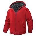 Boys Hoodie Zip Up Fleece Lined Jacket Kids Warm Sherpa Hooded Sweatshirts