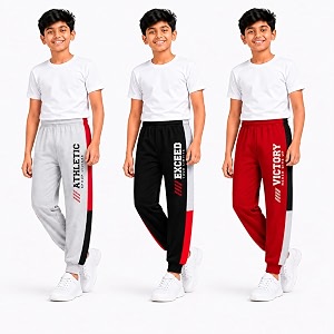 Boys Jogger Track Pants Pack of 3