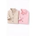 Boys Mandarin Collar Shirt with Chest Pocket